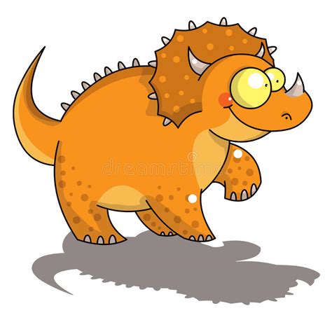 Cute Baby Triceratops Dinosaur Vector Illustration Stock Vector