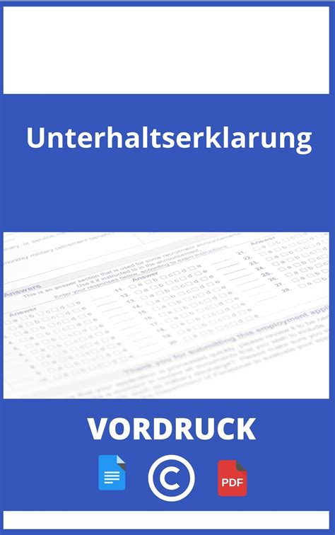 Vordruck Unterhaltserklärung Muster Vorlage