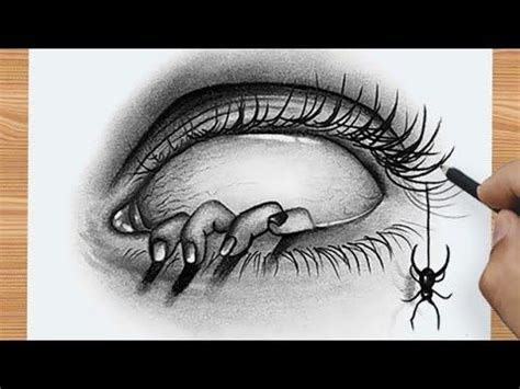 Creepy Drawing / Creepy Eye Drawing Tutorial / Scary Drawing in 2023 ...