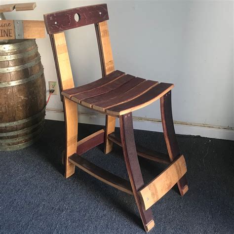 Wine Barrel Bar Stool With Back Barrel Dreams Inc