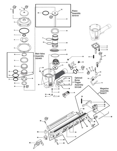 Paslode Framing Nailer F350s Parts Diagram