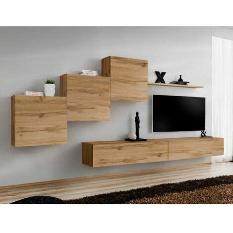 Meuble Tv Mural Design Switch X Cm Naturel