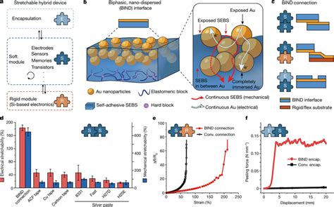 Bind Connection For Stretchable Hybrid Device A The Schematic Shows