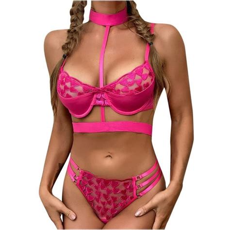 Ensemble De Sous V Tements Lingerie Sexy Brod S Ultra Minces Pour