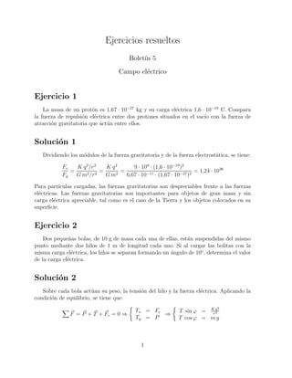 Campo Electrico Problemas Resueltos 1 PDF Descarga Gratuita