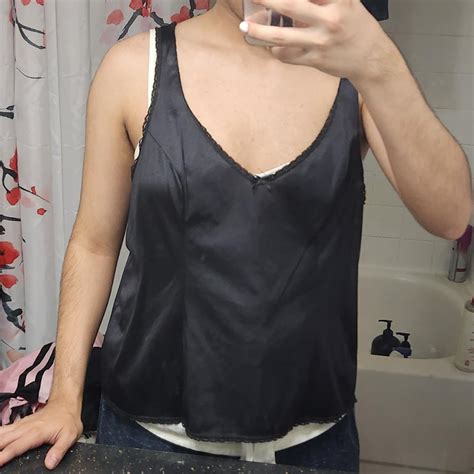 Cute Lingerie Top With Black Bow Silky Material Size Depop