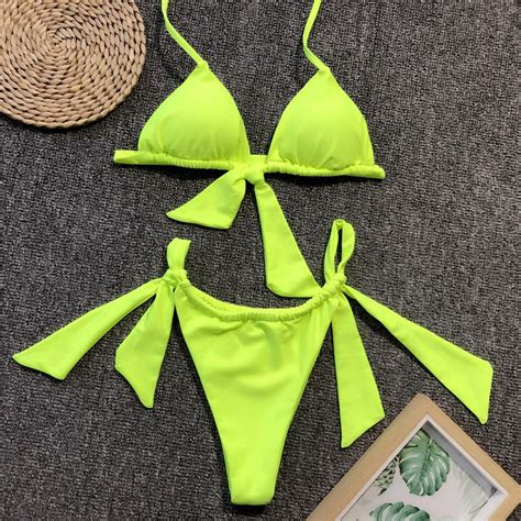 Brazilian Micro Bikini Sexy Women Swimwear Bandage Etsy