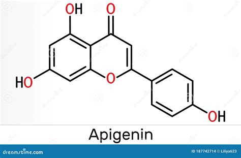 Molécula Apigenina C15h10o5 Flavone Aglycone é Um Flavonoide Plantado