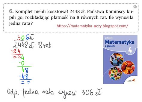 Matematyka Uczy Zad 5 I 6 Oraz Zagadka Str 106 Matematyka Z Plusem