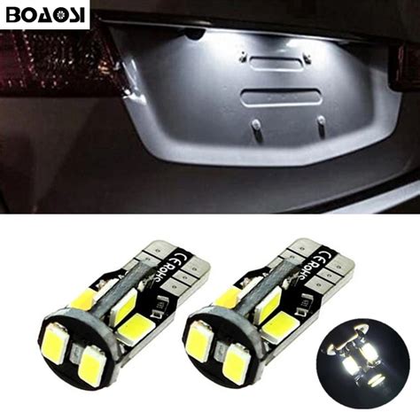 BOAOSI 2x No Error T10 10LED 5630SMD LED License Plate Lights For