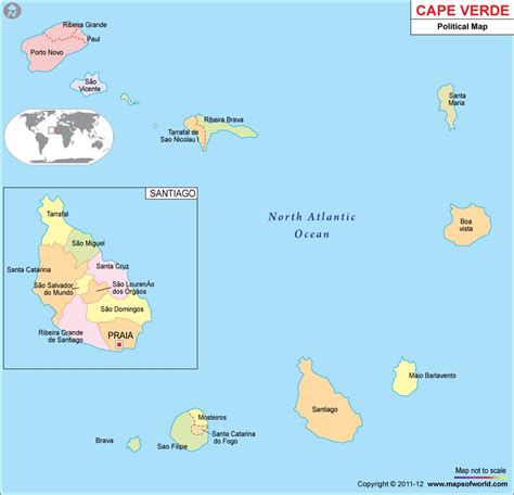 Cabo Verde Map - Detailed Political Map of Cape Verde - Ezilon Maps ...