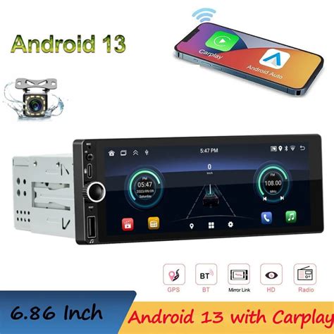 1 Din Android Car Radio Wireless CarPlay Android Auto Wifi Bluetooth