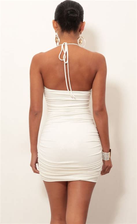 Finest Hour Ruched Dress In Ivory Gold Lucy In The Sky