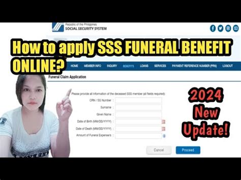 How To Apply Sss Funeral Benefit Online Update Youtube