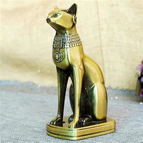 Statuette Chat Gyptien En M Tal Dor Chat Gyptien D Co Statue