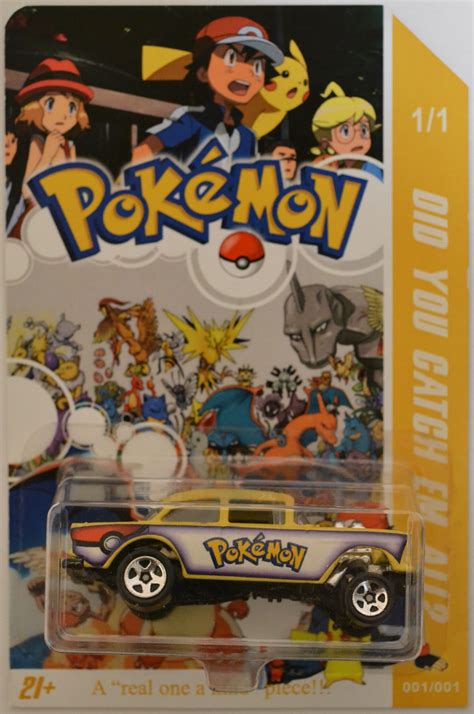 Chevy Bel Air Gasser Yellow Custom Made Hot Wheels Limited Edition Pokemon Series Scale