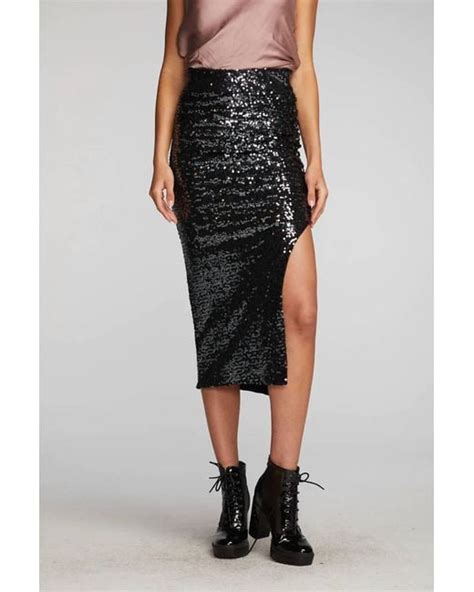 Chaser Sterling Midi Skirt In Black Lyst