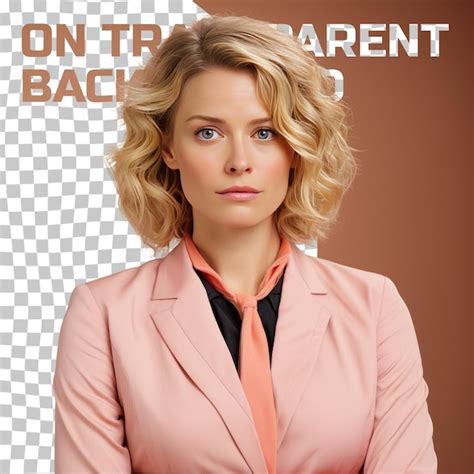 Premium PSD A Anxious Middle Aged Woman With Blonde Hair From The Uralic Ethnicity Dressed In