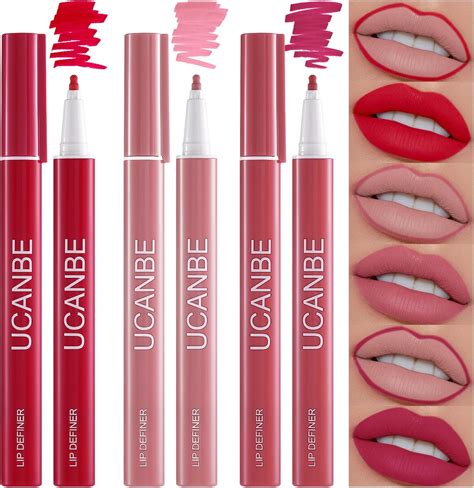 Amazon UCANBE 3 Pcs Liquid Lip Stain Tint Nude Matte Shaded Red