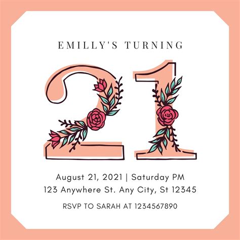 21St Birthday Party Invitations