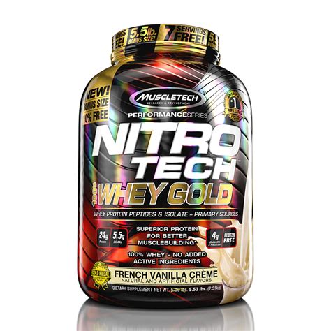 MuscleTech Nitro Tech 100 Whey Gold Protein 5 5lbs 2 5kg French