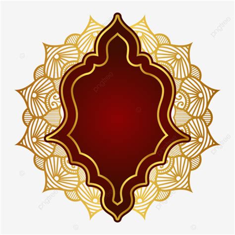 Islamic Golden Mandala Ramadan Pattern Eid Mubarak Text Box Banner