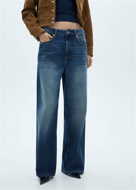 Low Rise Loose Fit Wideleg Jeans Women Mango Usa