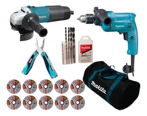 Combo Taladro Rotomartillo Esmeriladora Makita Mtk0003b Meses Sin