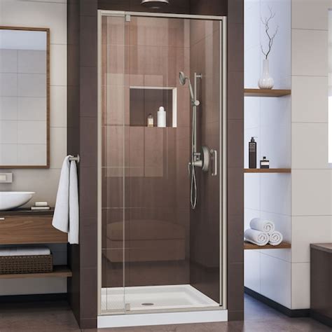 Kohler Fluence 39 In W Frameless Pivot Shower Door With Falling Lines