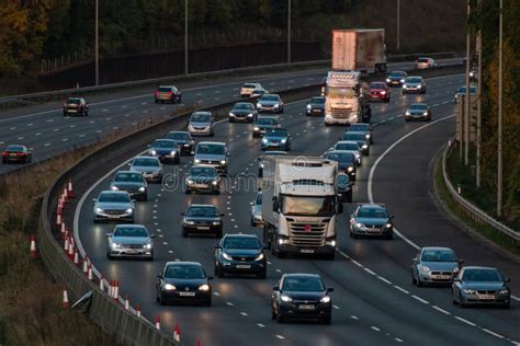 Evening Traffic on British Motorway M25 Editorial Photo - Image of ...