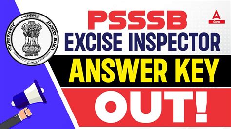 Punjab Excise Inspector Answer Key Psssb Excise Inspector Answer