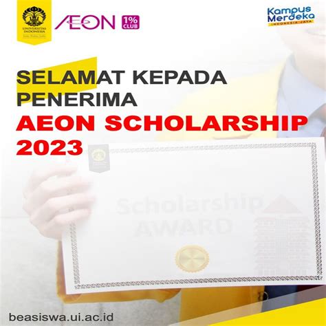 Penerima Beasiswa AEON Scholarship 2023 Direktorat Kemahasiswaan