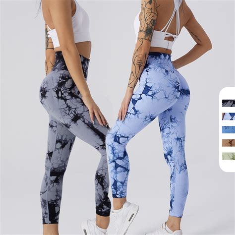 Tie Dye Cal A Legging Levanta Bumbum Empina Sem Costura Cintura Alta