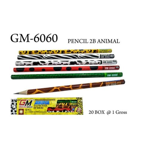 Jual Pensil Pencil Pinsil Kayu Serut Corak Animal Motif Binatang Zoo