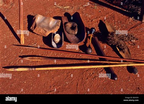 Aboriginal hunting and gathering tools, Australia Stock Photo, Royalty ...