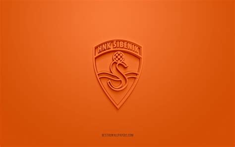 HNK Sibenik Creative 3D Logo Orange Background Prva HNL 3d Emblem