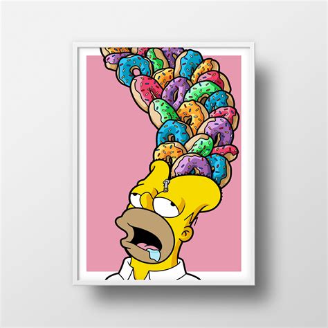 Homer Unzipped Simpsons Cartel Pop Art Print Cartoon Art Etsy