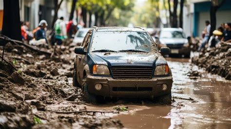 Premium Photo | A flooded city street or the aftermath of the flood