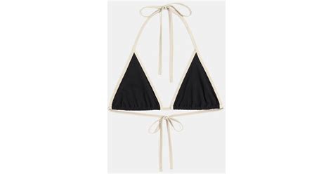 Tot Me Stripe Tie Bikini Top In White Lyst