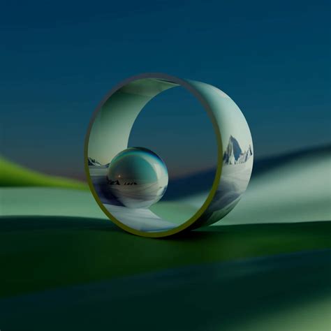 Download Surreal3 D Landscapewith Sphereand Torus Wallpaper