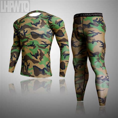 Conjunto De Roupa Ntima T Rmica Camuflada Para Homens Trajes De Banho