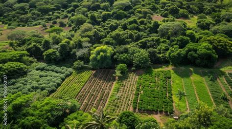 Agroforestry Systems Detailed photographs of agroforestry systems combining trees with crops and ...