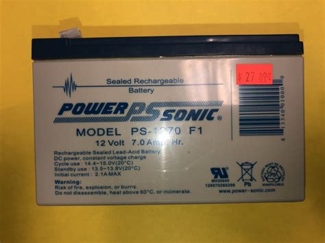 Power Sonic Ps F V Sealed Lead Acid Field Battery