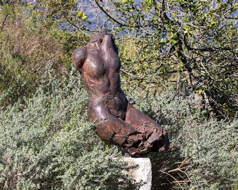 Escultura Em Bronze Figurativa De Uma Mulher Por Dylan Lewis No Jardim