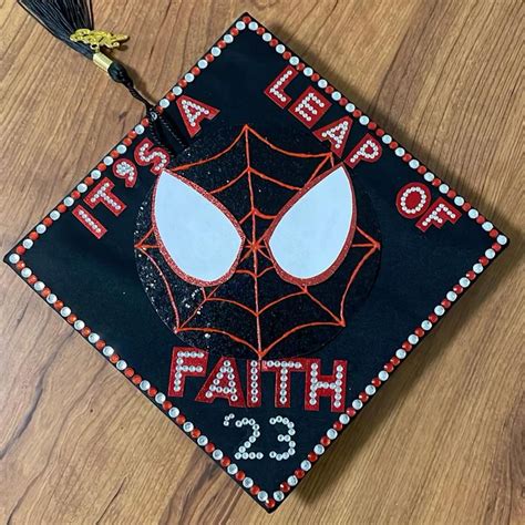 Spiderman Miles Morales Grad Cap College Graduation Cap Decoration