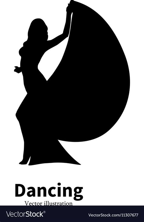 Silhouette dancing girl dancer bollywood dance Vector Image