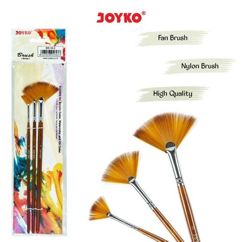 Jual Joyko Kuas Kipas Fan Brush Nylon Set 3 BR 10 3 Lukis Cat Air