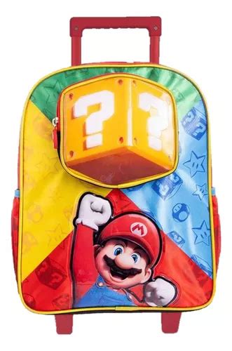 Mochila Mario Bros Primaria Con Carro Vs4062 Color Multicolor Envío