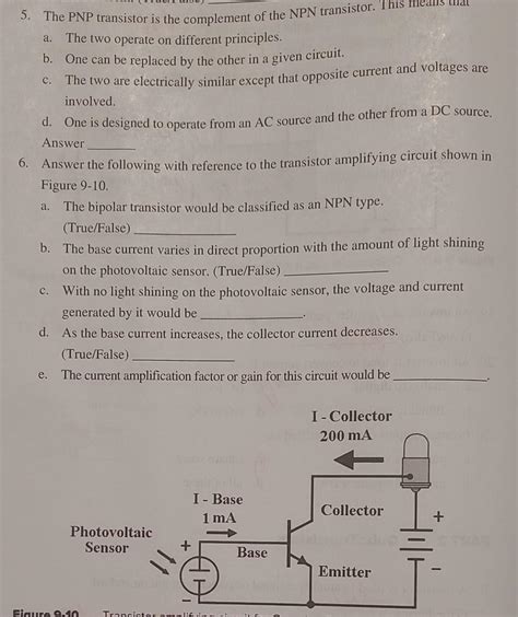 Solved 5 The PNP Transistor Is The Complement Of The NPN Chegg