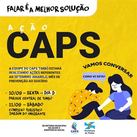 CAPS Timbó realiza ações alusivas ao Setembro Amarelo nesta sexta feira